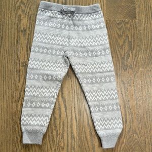 Janie and Jack grey and white fair isle pants size 2T